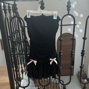 Coquette Black Ruffled Dress